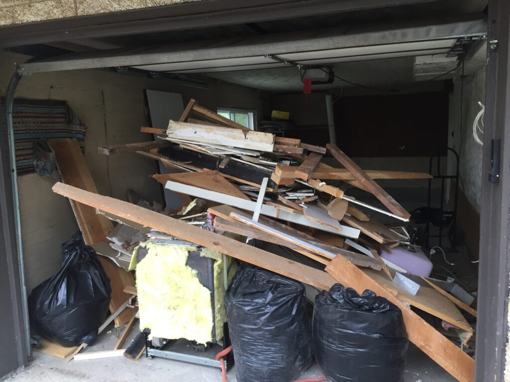 garage full of trash